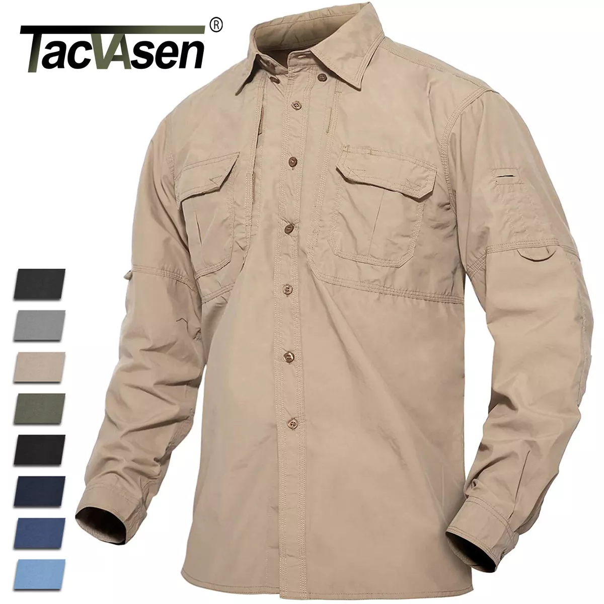 Men's Quick Drying Shirts Long Sleeve Sun Protection Fishing Tactical Work  Shirt