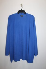 JONES NEW YORK WOMENS CARDIGAN SWEATER OPEN FRONT LIGHT SAPPHIRE BLUE SIZE XL