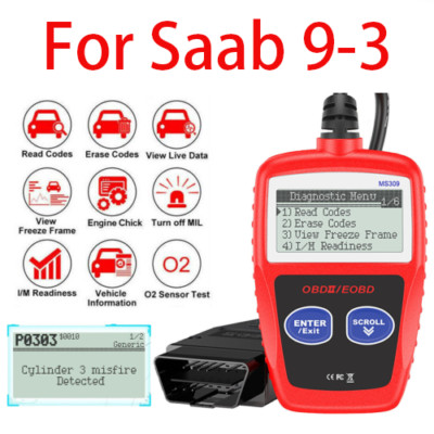 CAN BUS OBD2 II Auto Codeleser Scanner Diagnosegerät MS 309 passend für 9-3
