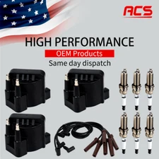 3X OEM Ignition Coil & Iridium Spark Plugs & Wires for Buick Chevy Pontiac DR39