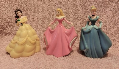 VINTAGE Disney Princess Decopac Figures Lot 3 Cinderella Aurora Belle CakeTopper