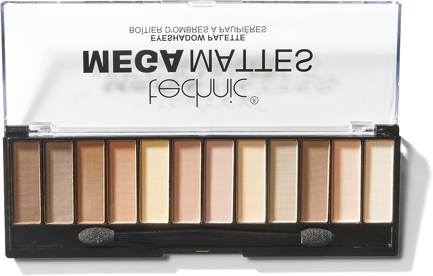 Technic Mega Mattes Nude Eyeshadow Palette - 12 Pigmented, Professional, Long La