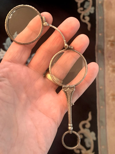 Rare Antique French Art Deco Sterling Silver Lorgnette 1920’s Mint