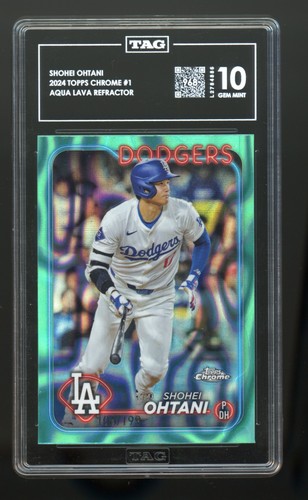 2024 Topps Chrome  Shohei Ohtani #1 Aqua Refractor /199  TAG 10 GEM MINT