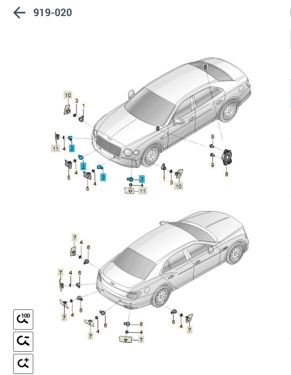 2017-2024 Bentley Parking Assist Sensor (Bentayga,Flying Spur,Continental GT)
