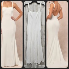 LULUS Safine White Sleeveless Backless Mermaid Maxi Dress Size SMALL NWT 