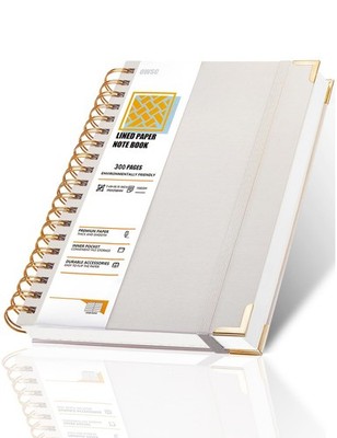 Lined Spiral Notebook, Hardcover 7.1 x 10 IN B5 Notebook, Grey 300
