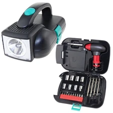 24 Pieces LED Flashlight Screwdriver Set Household with Ratchet Handle