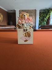 Vintage 1986 Teddy Bear Jack In Box Wooden Enesco Musical Lullaby Works Great