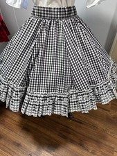 square dance skirt, size medium, 21 length, matching self belt, new never worn