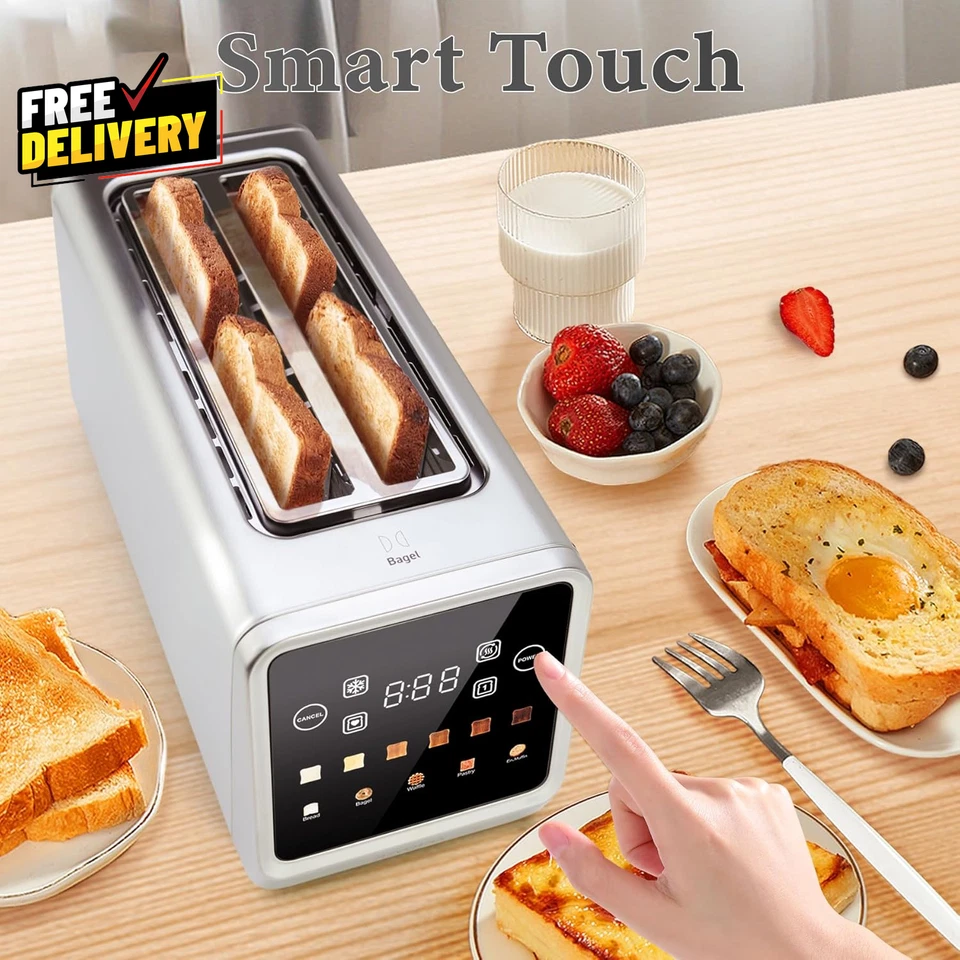 Tostadora Ranura Larga 4 Rebanadas Pantalla Táctil Pantalla LED 1.5 Ranuras Extra Anchas para T... Foto 3 de 4