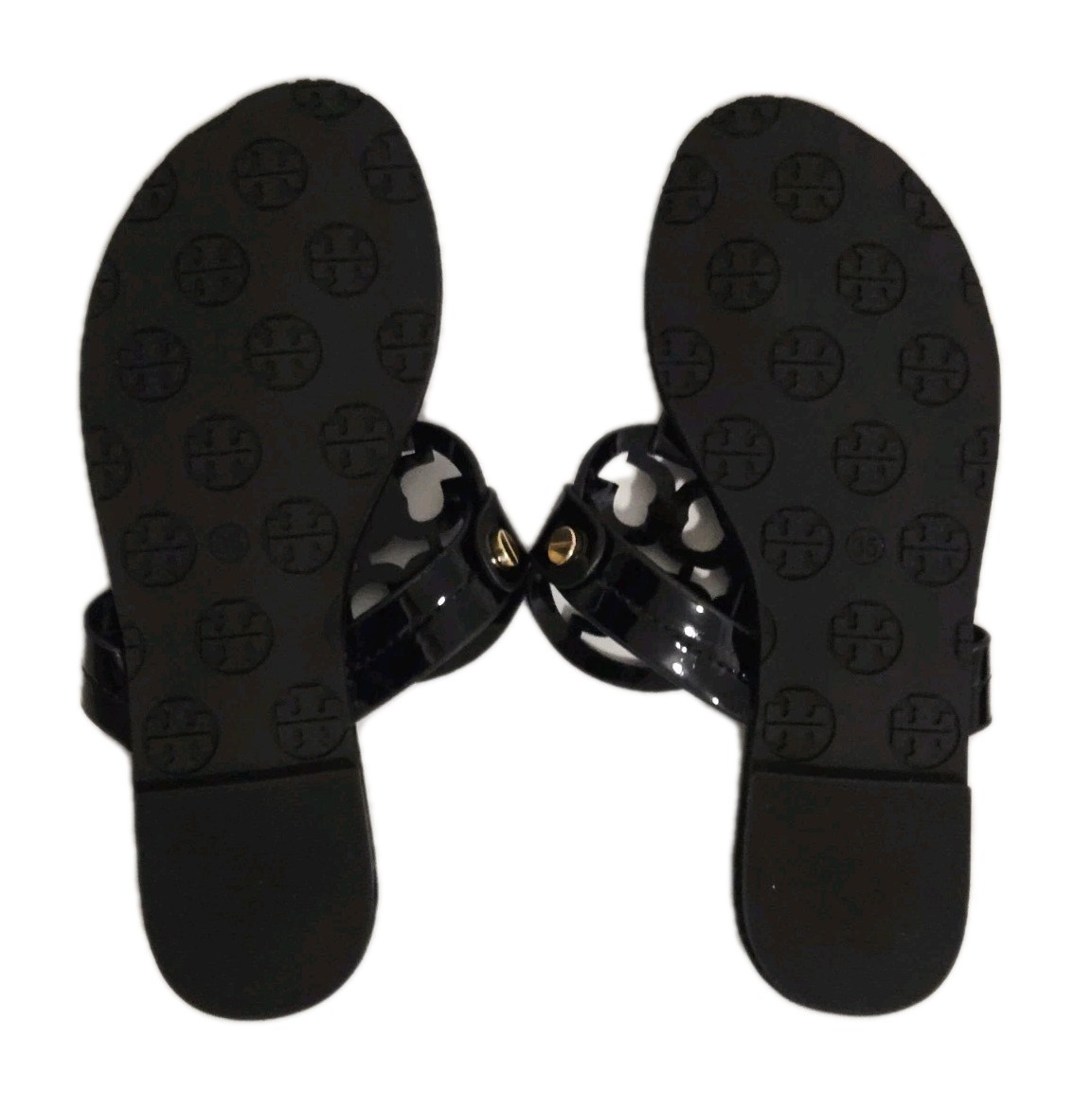 Tory Burch Miller Black Patent Leather Sandals Slip On Women's Size 5 NEW  thumbnail 7