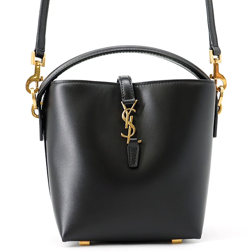 Saint Laurent — SAINT LAURENT PARIS LE 37 Mini Bucket 2-Way Bag Leather Black 765870