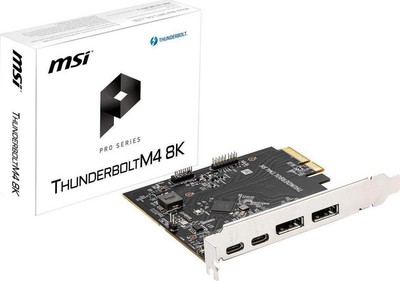 MSI THUNDERBOLTM4 8K PCIe 3.0x4 Add-on Card for 2 Thunderbolt 4 (USB-C) Ports