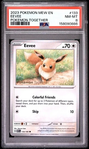 2023 POKEMON MEW EN-151 POKEMON TOGETHER #133 EEVEE PSA 8