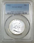 1961 P Franklin Half Dollar PCGS MS63 95% Bell Lines Frosty White PQ #P278B
