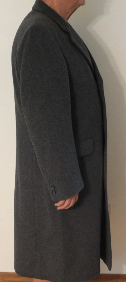 Hammersley Wool Cashmere Overcoat Topcoat Gray Made in England 42R - Image 4 of 4