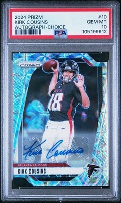 2024 Panini Prizm Choice Autographs Kirk Cousins: Atlanta Falcons /100 PSA 10