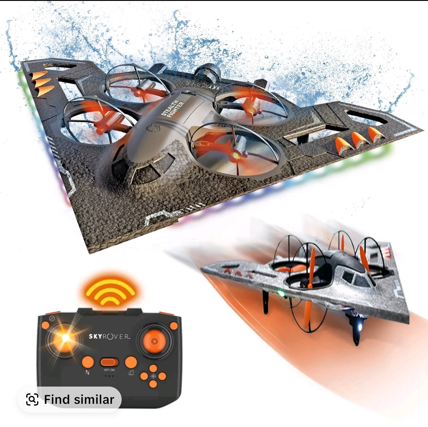 A ALPHA 3in1 RC Jet Plane, Remote Control Airplane &ndash; Air, Land & Water RC Air...