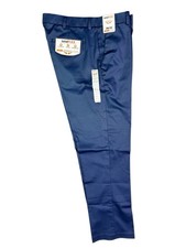 Roundtree  Yorke TotalFlex Blue Classic Fit Flat Front Pants Mens 38x32 NWT