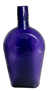 Antique Dark Amethyst Shoo-fly Whiskey Bottle