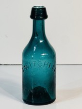 ATQ BEAUTIFUL DARK TEEL TWITCHELL PHILA EMB BLOB TOP SUPERIOR MINERAL WATER BOTT