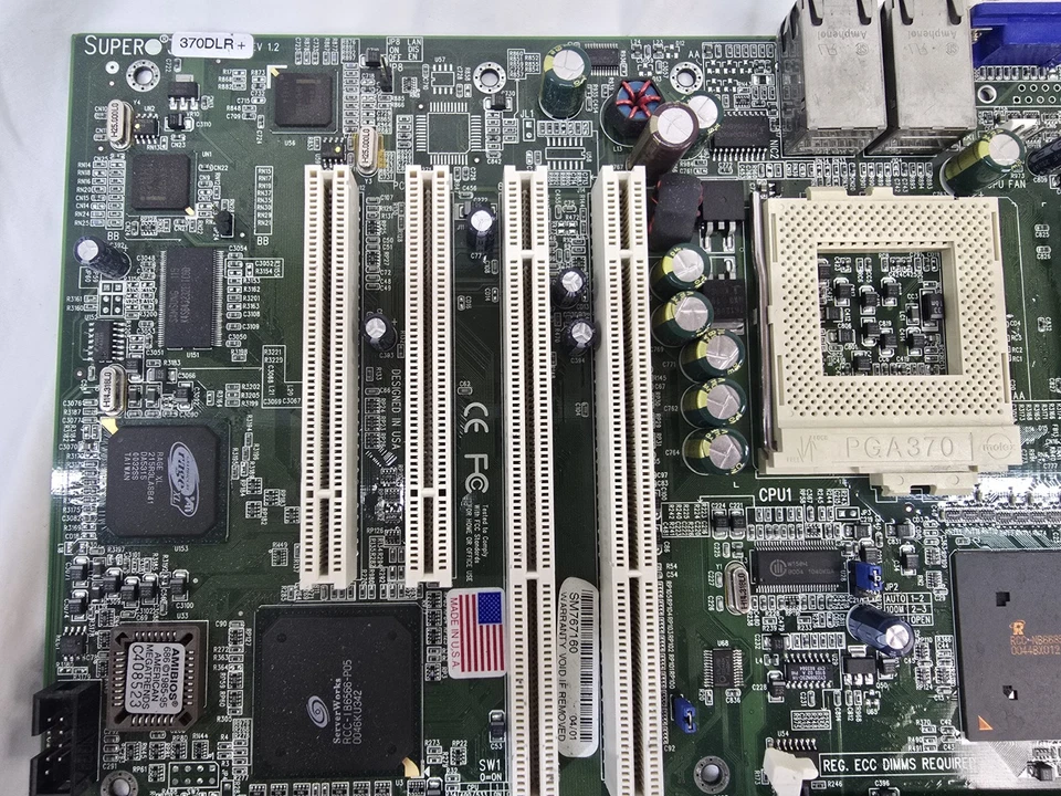 Placa madre SUPER SUPERMICRO 370DLR+ REV 1.2 de colección retro solo placa de computadora Foto 4 de 4
