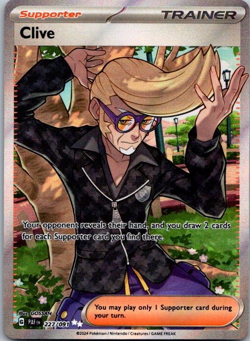 Clive - Ultra Rare Supporter Holo SV: Paldean Fates 227/091 NM