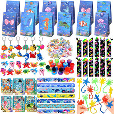 148Pcs under the Sea Party Favors Kids Ocean Animal Toy Gift Bag Stickers