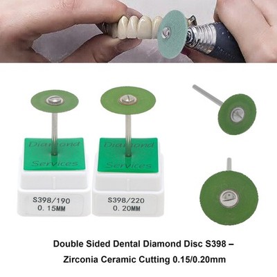 Dental Double Sided Diamond Disc Zirconia Ceramic Cutting S398 0.15mm / 0.20mm