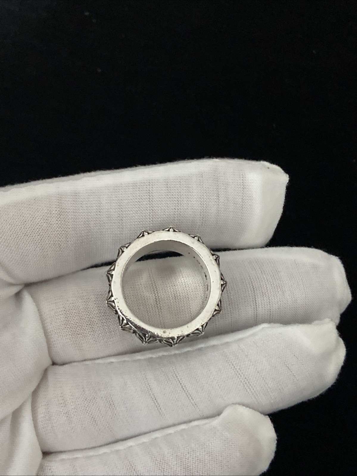 Chrome Hearts Time E Double Stack Cross Ring Size… - image 3