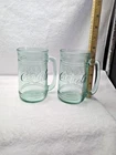 Vtg Coca-Cola Embossed Green Glass Heavy  Stein Mug New w Tags