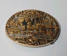 Texas 1836-1986 150th Anniversary Sesquicentennial Gold Tone Western Belt Buckle