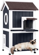 Outdoor Cat House Weatherproof 2 Story Outdoor Cat Shelter for Feral Cats