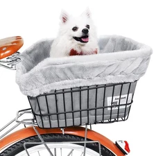 Dog Bike Basket Liner, Warm and Soft Small Pets Basket Cover with Durable Can...
