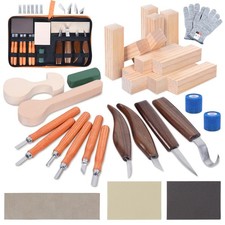 Wood Carving Kit Wood Whittling Kit for Beginners 20Pcs Wood Carving Tools with