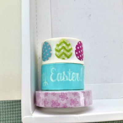 Easter Spring Washi Tape 3 Roll Lot, Most Lightly Used Or New, Floral, Egg Bunny