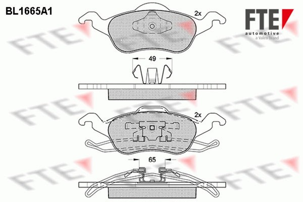 FTE Bremsbelagsatz Scheibenbremse 9010277 FüR Ford Focus 1 DAW DBW Turnier DNW-image