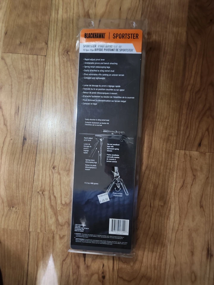 BLACKHAWK! Sportster Pivot & Traverse Bipod Adjustable 13.5" - 23" - Image 3 of 4