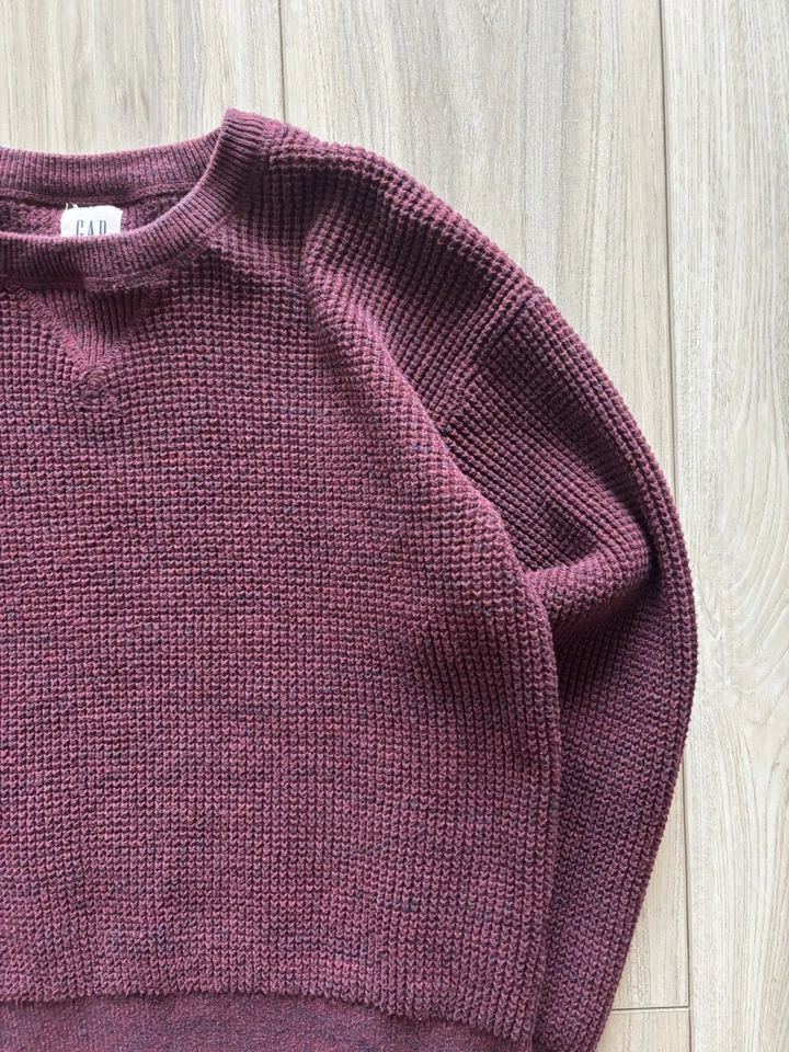Burgundy Kids Gap Sweater Size Large (10) Crew Neck Unisex Pullover Long Sleeve - Image 2 of 4