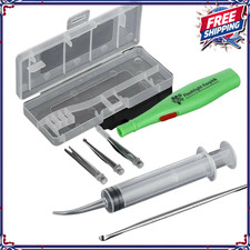LED Light Tonsil Stone Remover Kit with 3 Tips Syringe Irrigator Ear Wax Earpick
