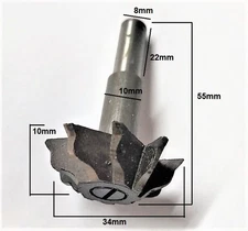 WOLFCRAFT CONCAVE BEAM CUTTER WORKING DIAMETER 34mm STEM 8mm