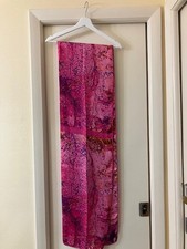 Vintage 80s Nazareno Gabrielli 100 Silk Long Scarf Made in Italy Pink Abstract