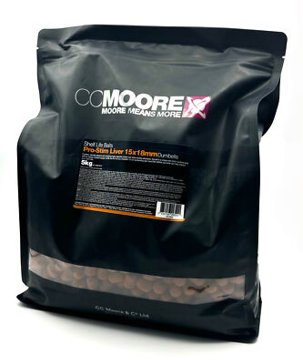 CCmoore Pro-Stim Liver Boilies 5kg 15x18mm Dumbells Shelf Life Baits Futter DA