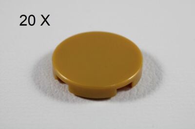LEGO  Pearl Gold Tile Round 2 x 2 Design ID 14769