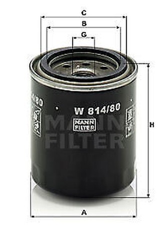 W 814/80 MANN-FILTER ÖLfilter FüR Aixam, Holden, Hyundai, Isuzu, Kia, Opel,-image