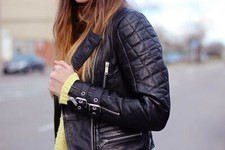 Zara Premium Gorgeous Quited Leather Biker Jacket - Size Medium
