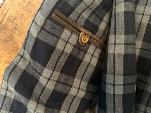 Chaqueta de Cuero Carbono 2 Cobalto Talla XL Para Hombre Genuina Cordero Marrón Bolsillo - Imagen 6 de 14