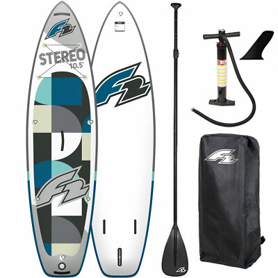 F2 Inflatable Stereo 10'0'' SUP ISUP aufblasbar Stand Up Paddle Board Grau Blau
