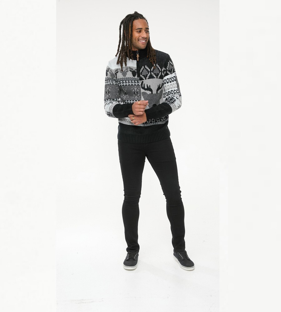 Veste Tricot D555 Homme – Fermeture éclair, Doublure à Carreaux – Neuf Avec étiquettes